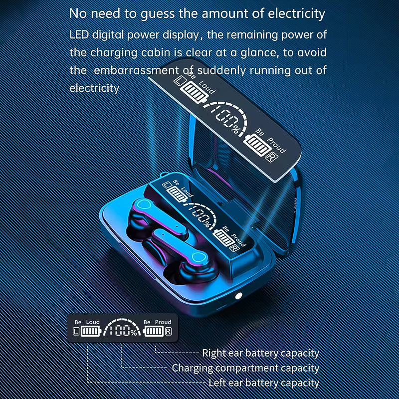 Earbud Touch Waterproof Led Display Sports Music Headset