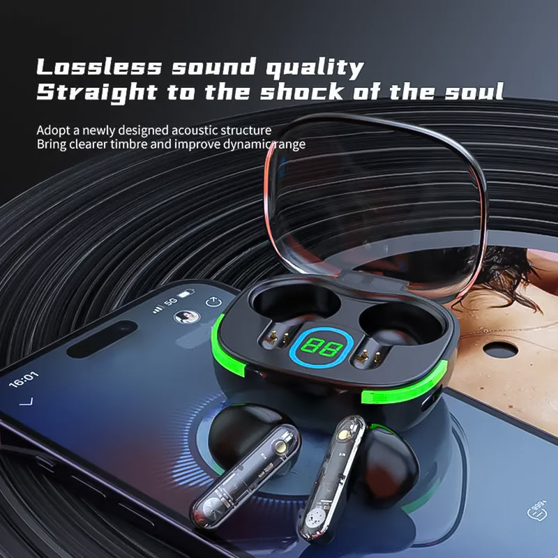 Digital display Bluetooth earphone e-sports mini wireless