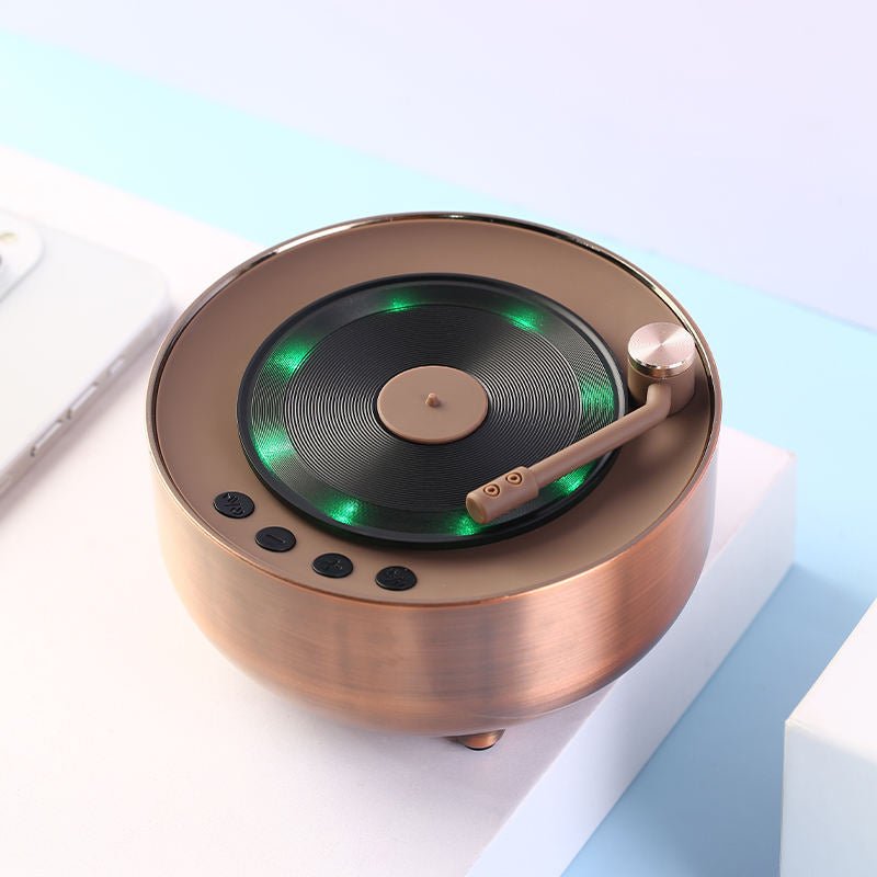 Round retro bluetooth battery speaker