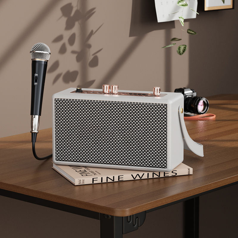 Retro wireless rechargeable speaker