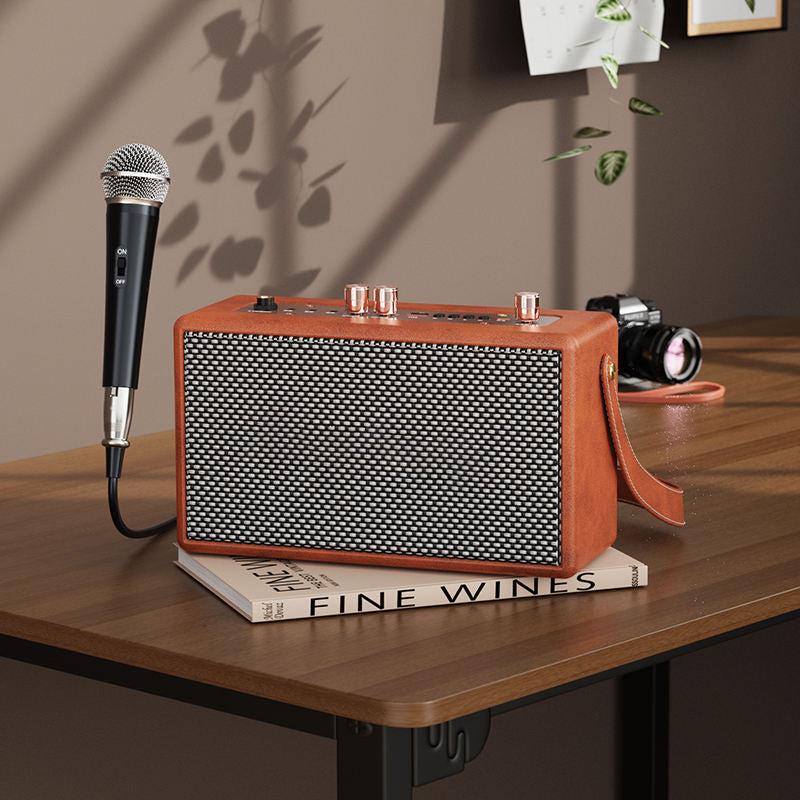 Retro wireless rechargeable speaker