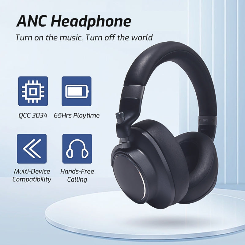 Over-ear Headset Wireless Active Noise Canceling Headphones