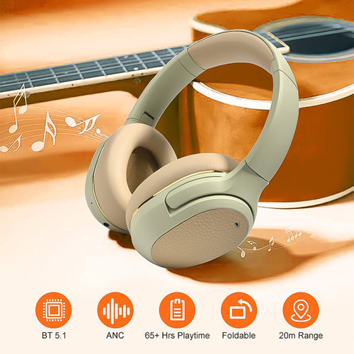 Active Noise Cancelling Headphones Wireless Clear Mic