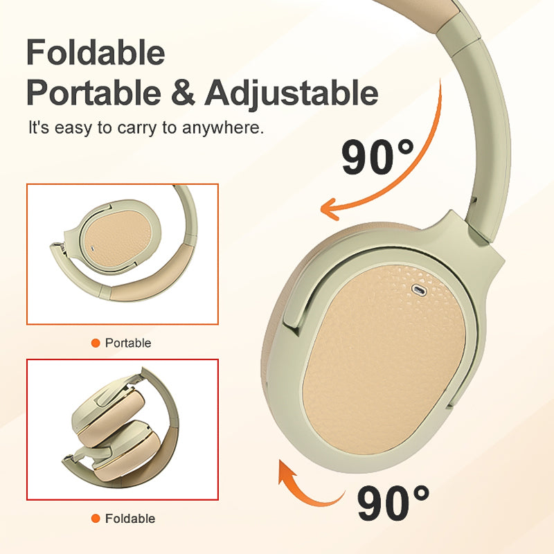Active Noise Cancelling Headphones Wireless Clear Mic
