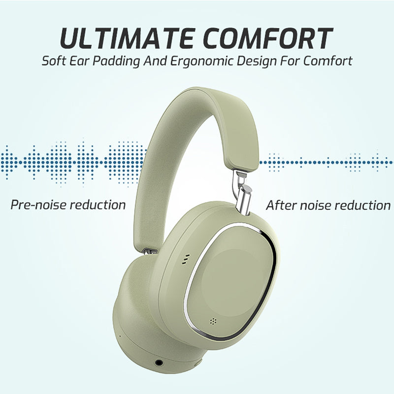 Active Noise Cancelling Wireless Blue tooth Over-ear Headphones