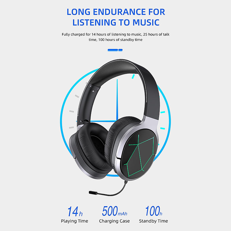 Headsets Headphone With Light Mic Stereo Over Ear Earphones