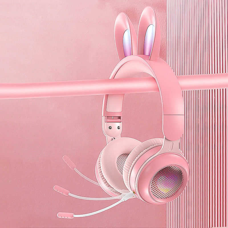 Over-ear Gamer Rabbit Ear Headset Wireless Purple
