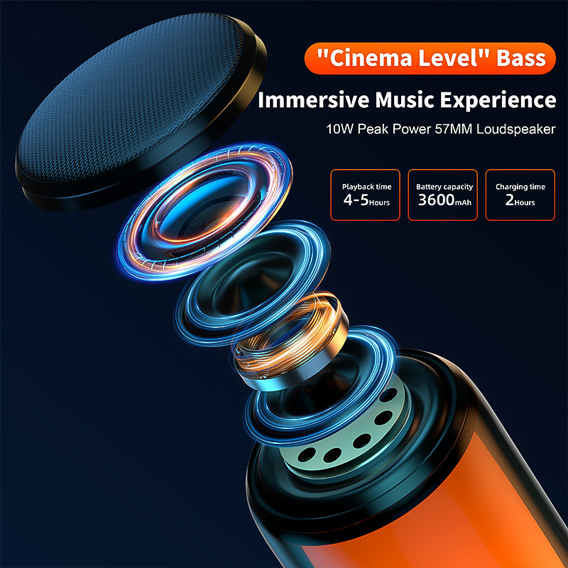 Mini Portable Wireless Speaker With LED Metal Bass Speaker