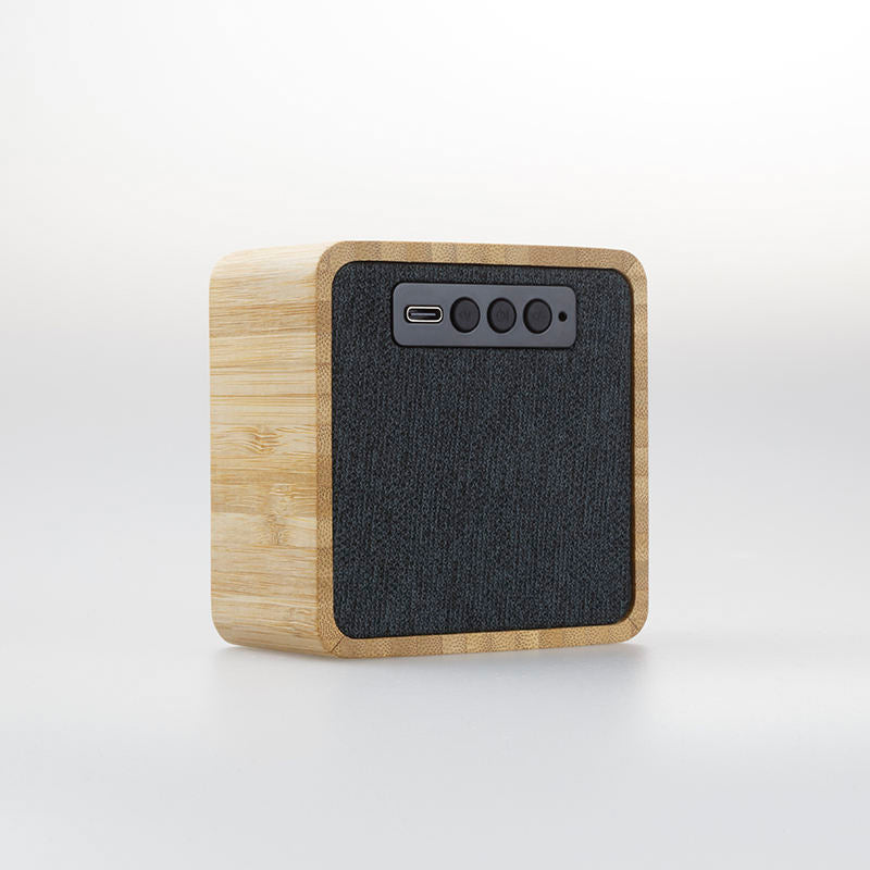 Wood color portable wireless solar speaker