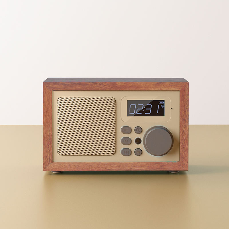 Waterproof outdoor mini speaker with clock