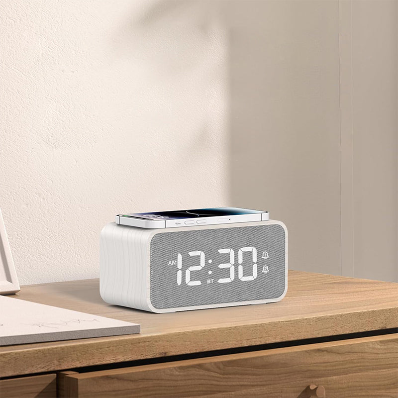 Wooden bluetooth speaker with time display