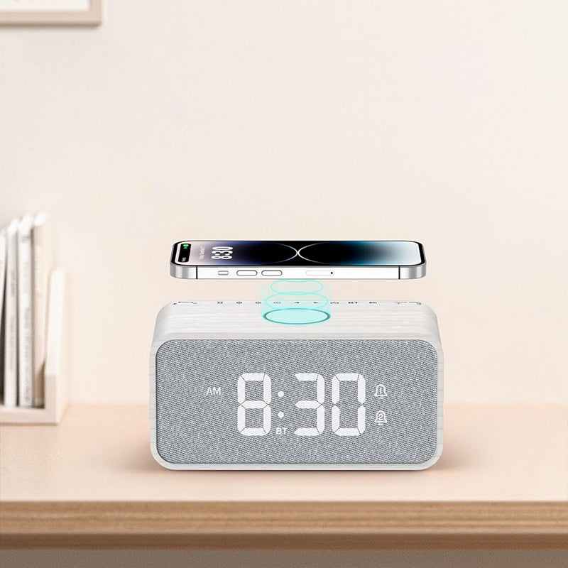 Wooden bluetooth speaker with time display
