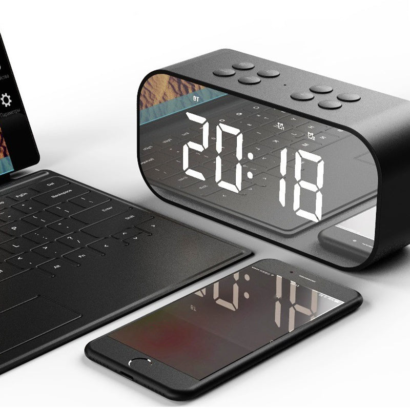 Mini mirror screen with time display speaker