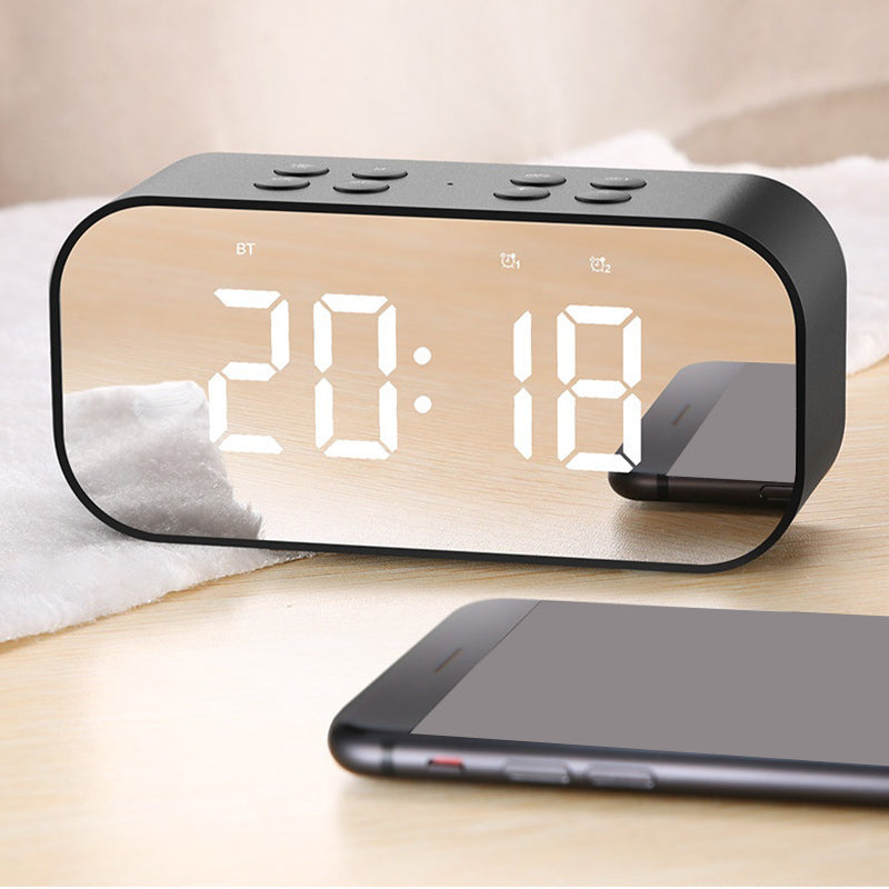 Mini mirror screen with time display speaker