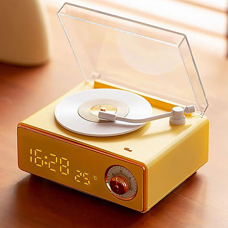 Retro wireless bluetooth speaker with time display