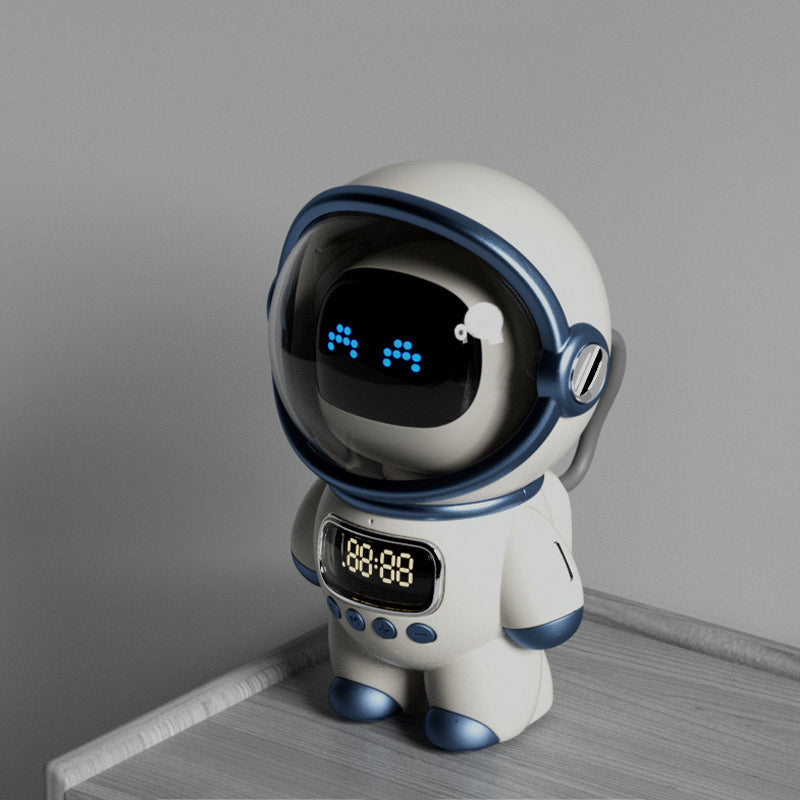 Astronaut shaped speaker with time display