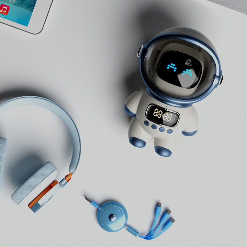 Astronaut shaped speaker with time display