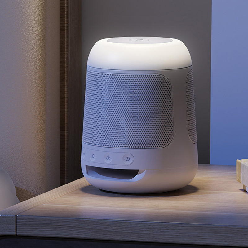 White noise sound machine with glow-in-the-dark speaker
