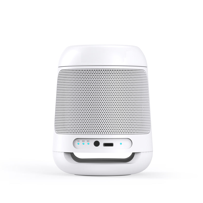White noise sound machine with glow-in-the-dark speaker