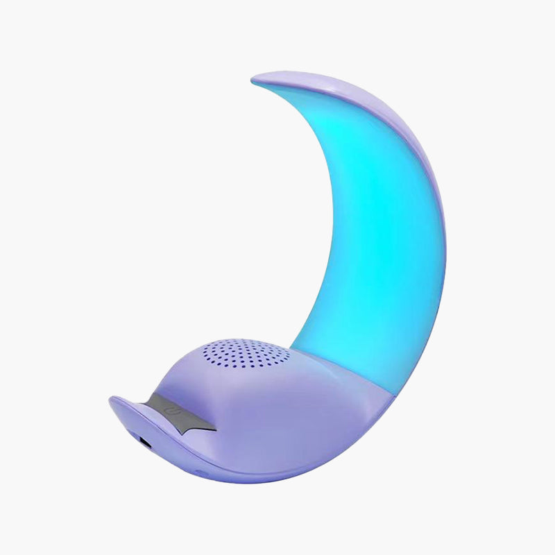 Crescent shaped speaker with luminous