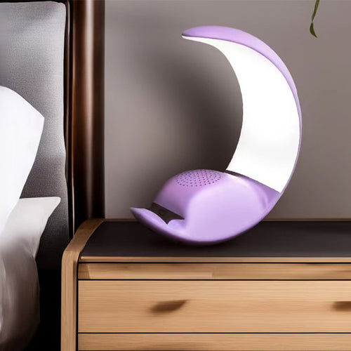 Crescent shaped speaker with luminous