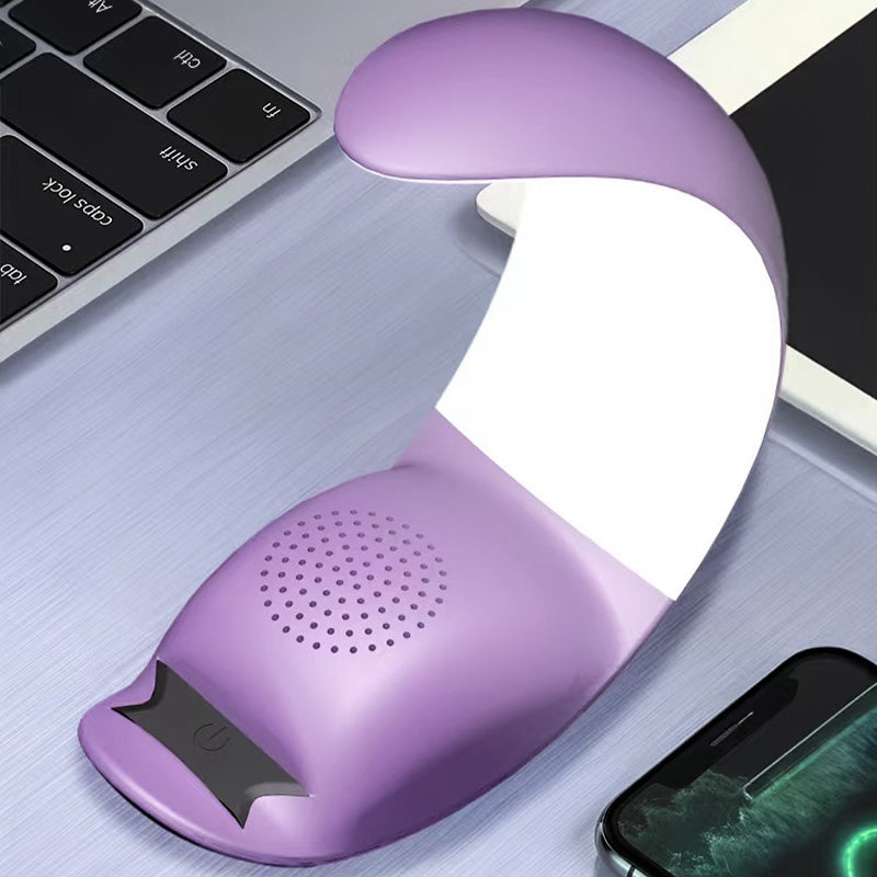 Crescent shaped speaker with luminous