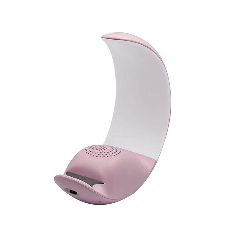 Crescent shaped speaker with luminous