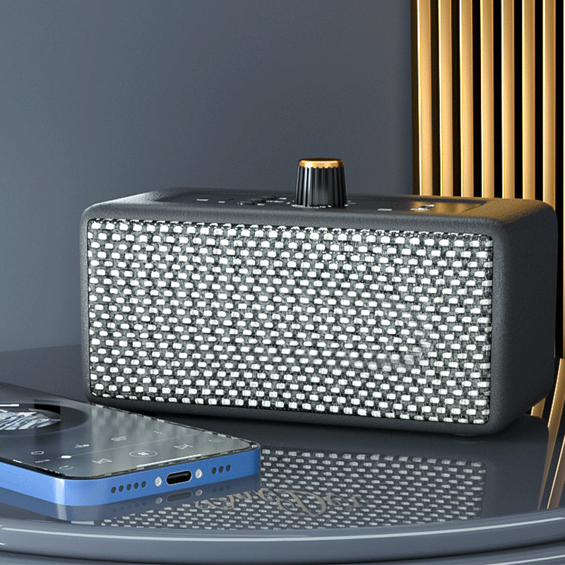 Retro leather wireless subwoofer speaker