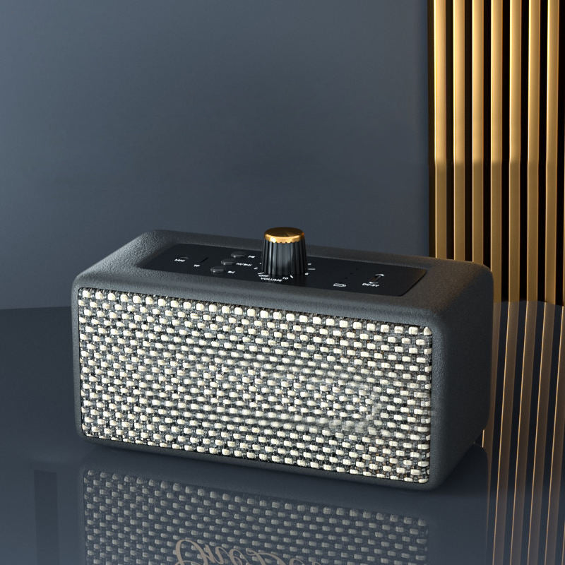 Retro leather wireless subwoofer speaker