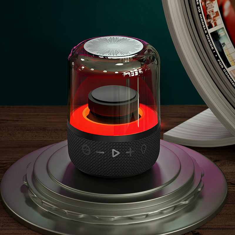 Round wireless subwoofer speaker with LED light
